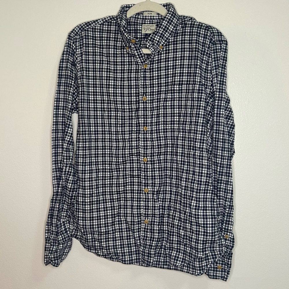 Jcrew slim fit plaid button down shirt